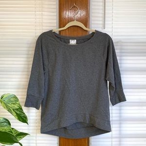 DANSKIN Now Women's Size Small Activewear Athletic Top Gray Quarter Sleeve Shirt